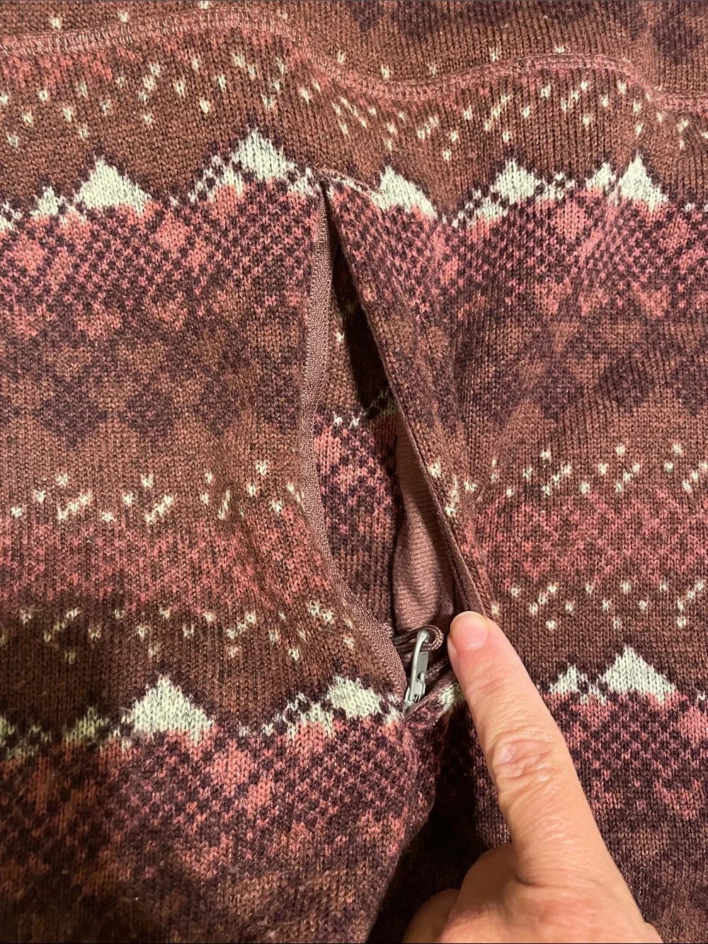 The North Face Men’s Rust Brown Patterned Half-Zip Hoodie Sweater